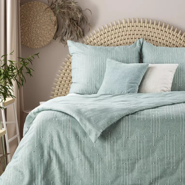 Pościel 160x200 cm bawełniana kolor jasnozielony w stylu boho MONTENEGRO 8 Terra Collection Eurofirany