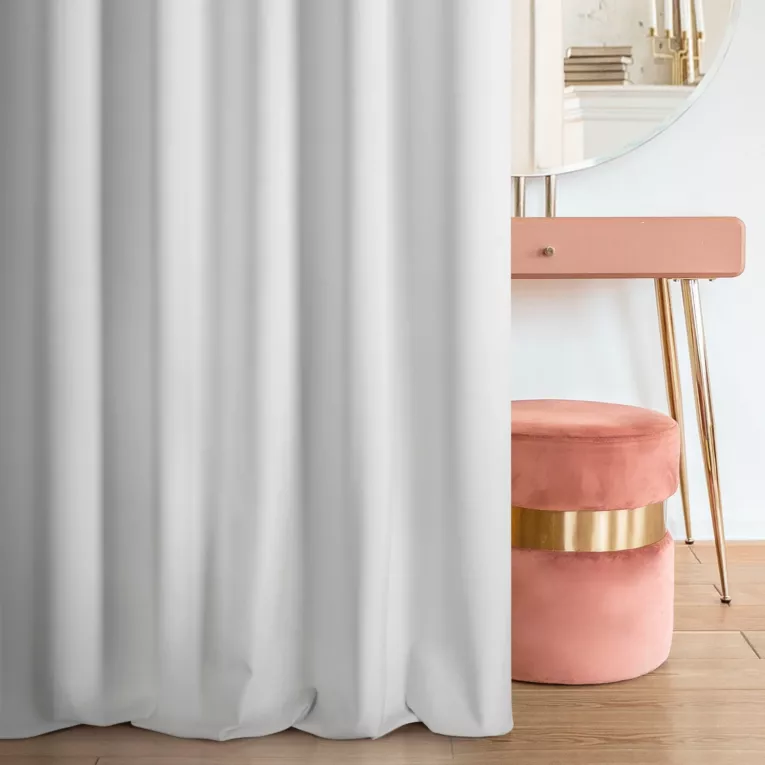 Zasłona szyta na flexach ENYA jasnokremowa z miękkiej półmatowej tkaniny welwetowej