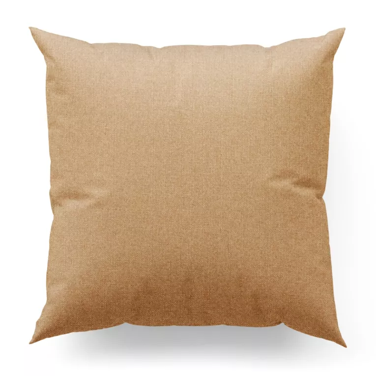 Poszewka szyta złocista z tkaniny o naturalnym splocie w stylu eko