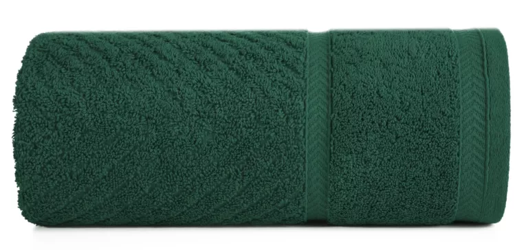 Ręcznik do rąk 30x50 cm bawełniany kolor butelkowy zielony ze wzorem zygzaka 500 g/m2 KALIA Reina Line Eurofirany