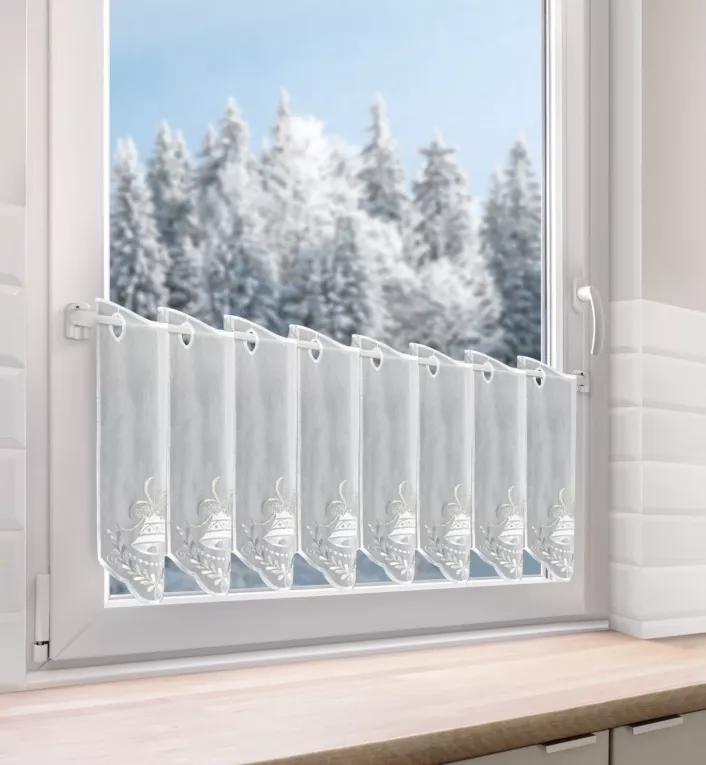 Tkanina firanowa zazdrostka z świątecznym haftem Eurofirany