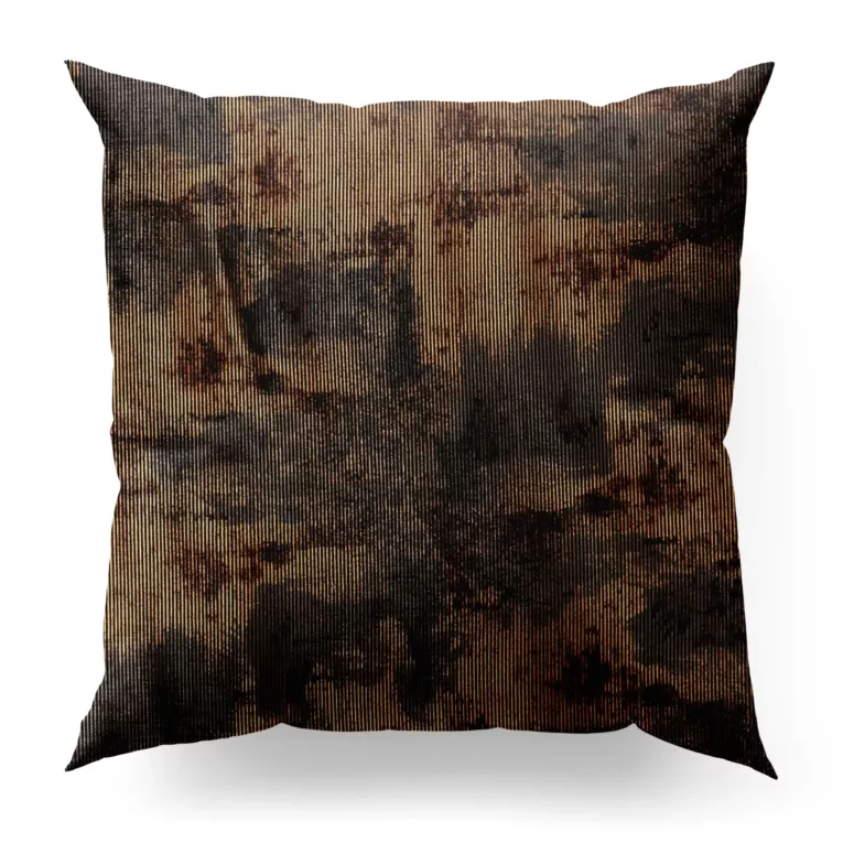 Poszewka szyta złoto grafitowa z miękkiej, welwetowej tkaniny z nieregularnym wzorem i błyszczącym nadrukiem