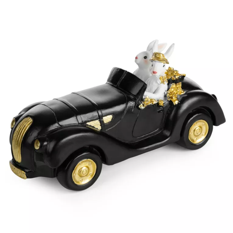 Wielkanocna figurka zajączka w samochodzie Eurofirany