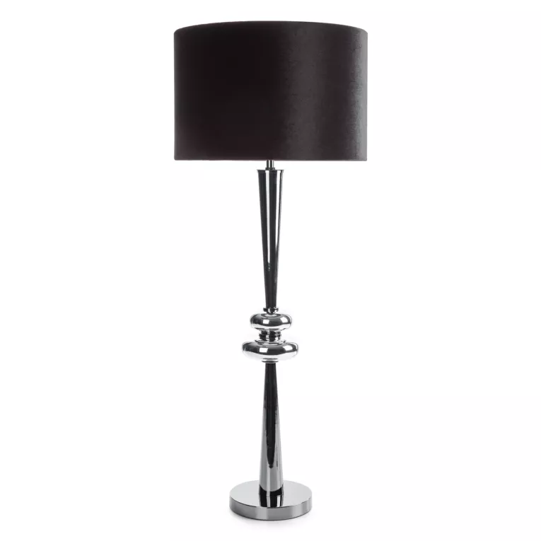 Lampa stojąca do salonu czarna LYDIA na metalowej eleganckiej podstawie Eurofirany