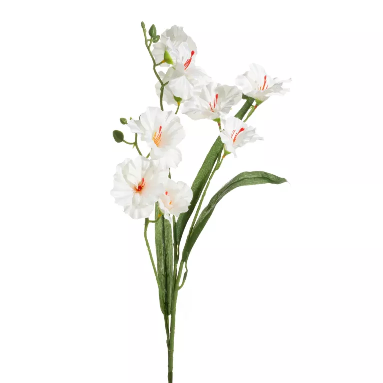 Sztuczny kwiat dekoracyjny FREZJA z jedwabistej tkaniny kremowy Eurofirany