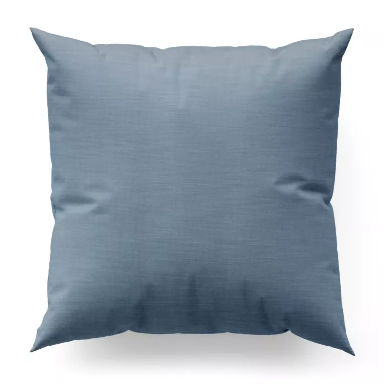 Poszewka szyta ciemnoniebieska z miękkiej tkaniny o naturalnym splocie w stylu ekologicznym