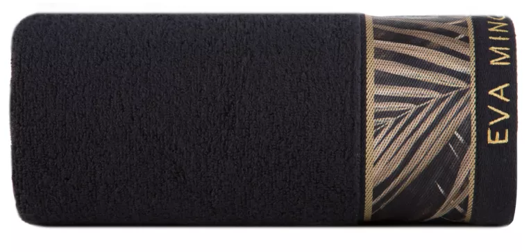 Ręcznik do rąk 30x50 cm bawełniany kolor czarny,beżowy z designerską bordiurą 500 g/m2 Eva Minge Eurofirany