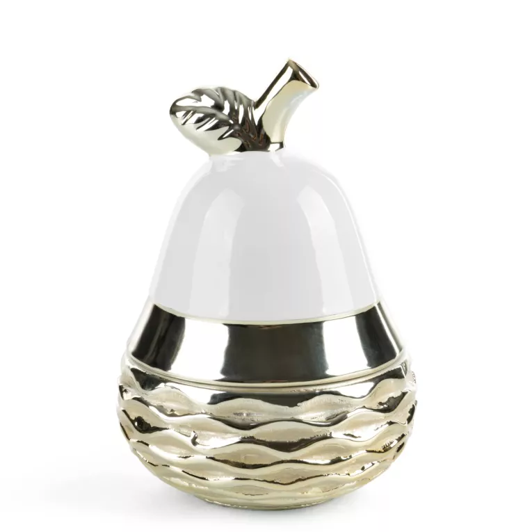 Pojemnik dekoracyjny GRUSZKA  o błyszczącej powierzchni Eurofirany