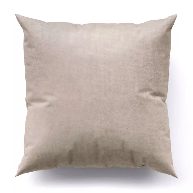 Poszewka szyta ITALIA beżowa z tkaniny welwetowej o delikatnym połysku