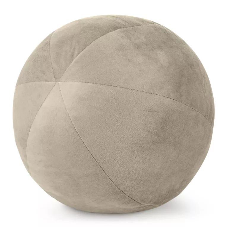 Poduszka dekoracyjna w formie kuli średnica 24 cm welwetowa beżowa GAJA Eurofirany