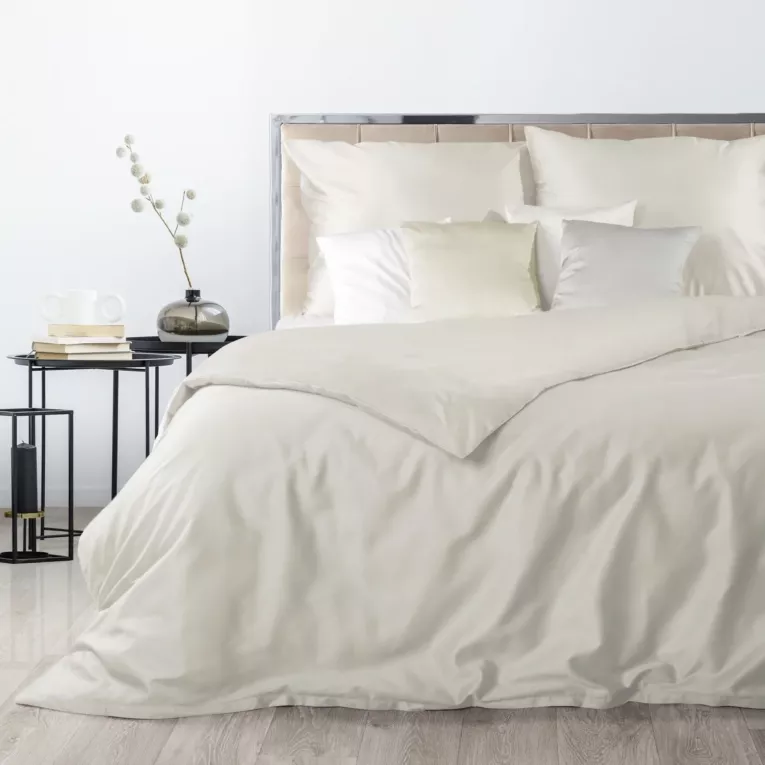 Pościel 140x200 cm bawełniana gładka kolor kremowy NOVA 3 Eurofirany