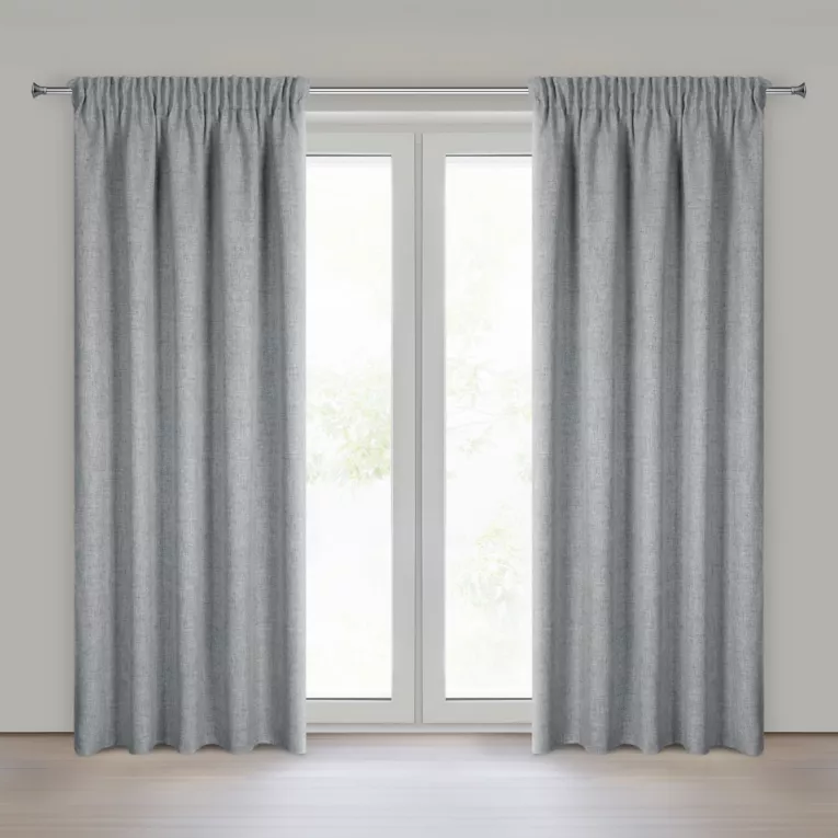 Zasłona srebrna w stylu eko 140x270 cm taśma JULA2 Eurofirany