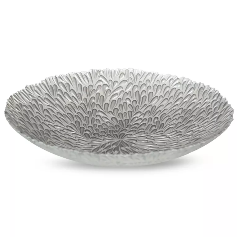 Misa AIDA srebrna ze szkła artystycznego z wytłaczanym wzorem Eurofirany