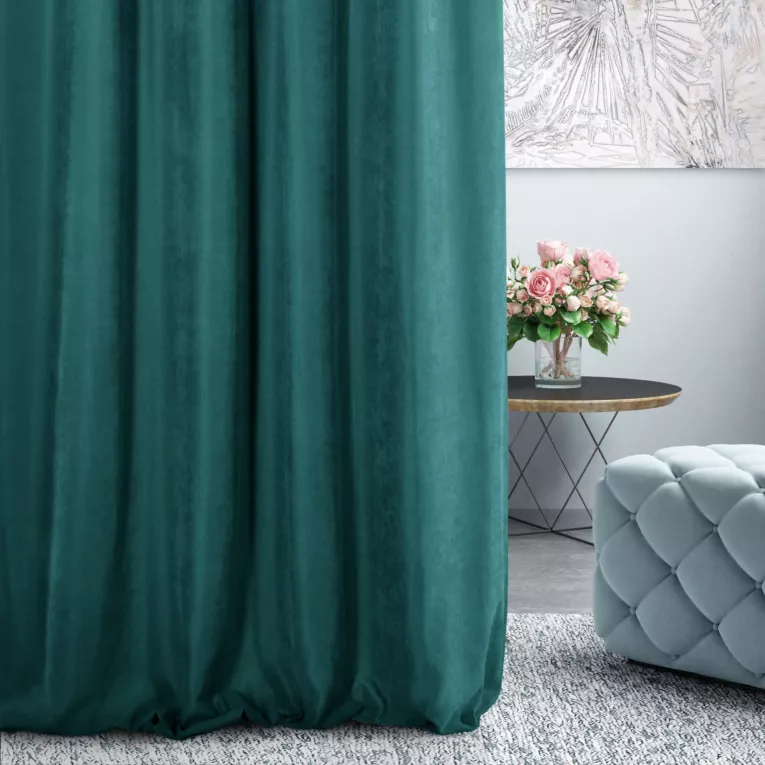 Tkanina zasłonowa miękka gładka o zamszowym chwycie Eurofirany