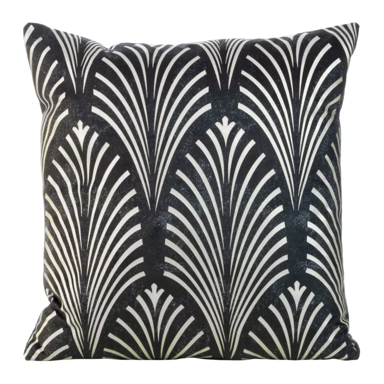 Poszewka na poduszkę 45x45 cm welwetowa z srebrnym nadrukiem grafitowa BLINK 27 Eurofirany