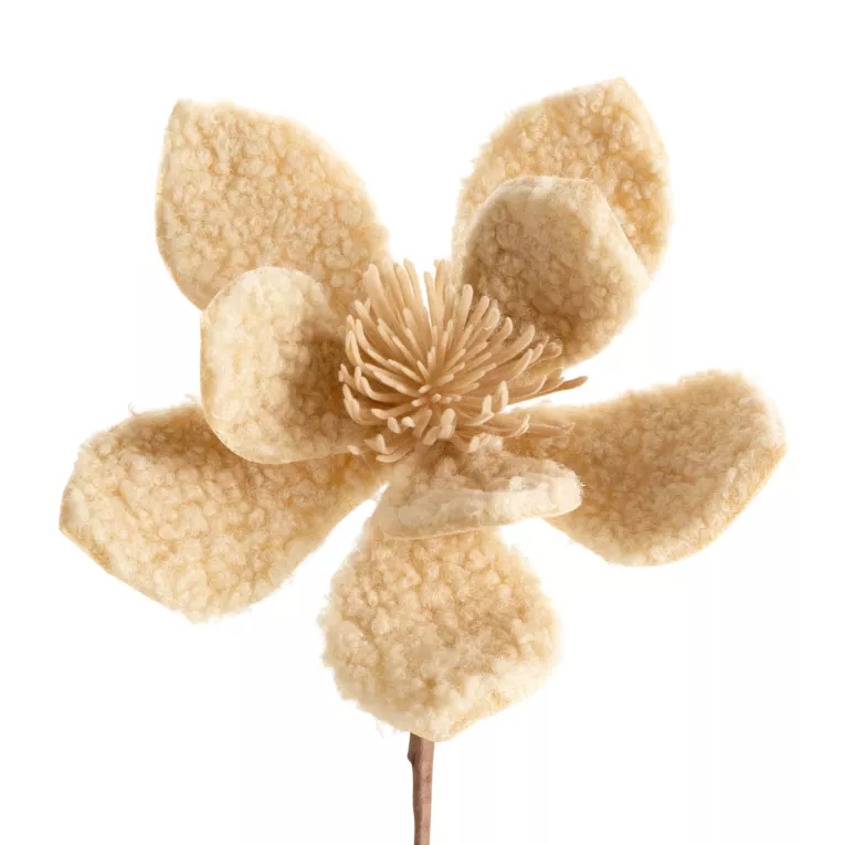 Kwiat świąteczny z tkaniny typu bukla Eurofirany