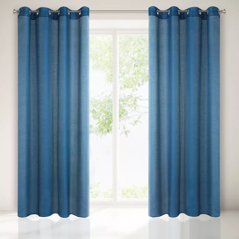 Firana REBECCA z etaminy o strukturze deszczyku wzór pionowy Eurofirany