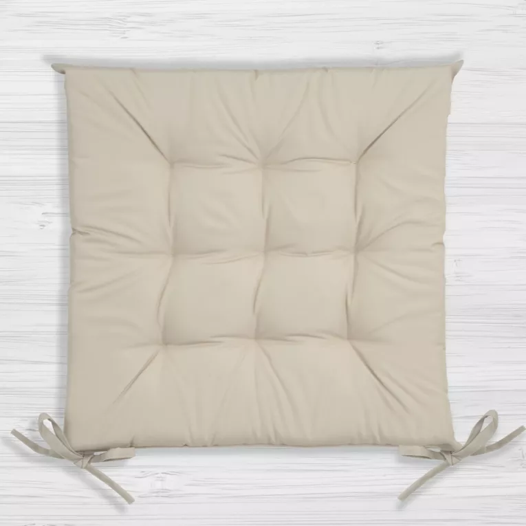 Poduszka na krzesło 40 x 40 x 5 cm wodoodporna kremowa z pikowaniem GARDEN Eurofirany