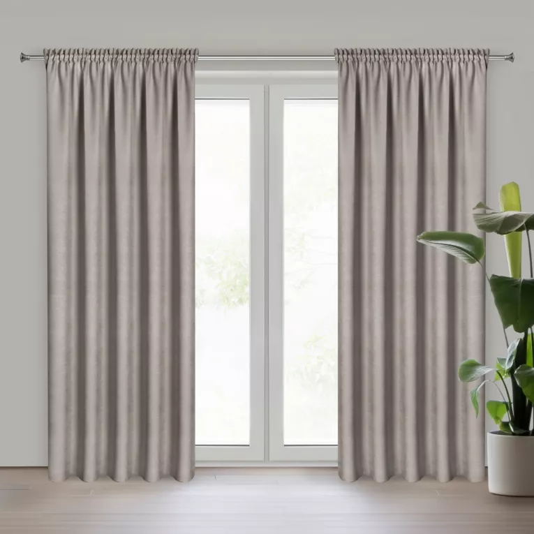 Zasłona brązowa z tkaniny welurowej 160x180 cm tunel Dora Eurofirany