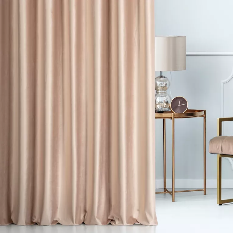 Zasłona szyta na taśmie fala koralowa z miękkiej tkaniny welwetowej