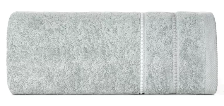 Ręcznik kąpielowy 70x140 cm bawełniany kolor jasnoszary z kontrastującymi paseczkami 500 g/m2 SUZI Eurofirany