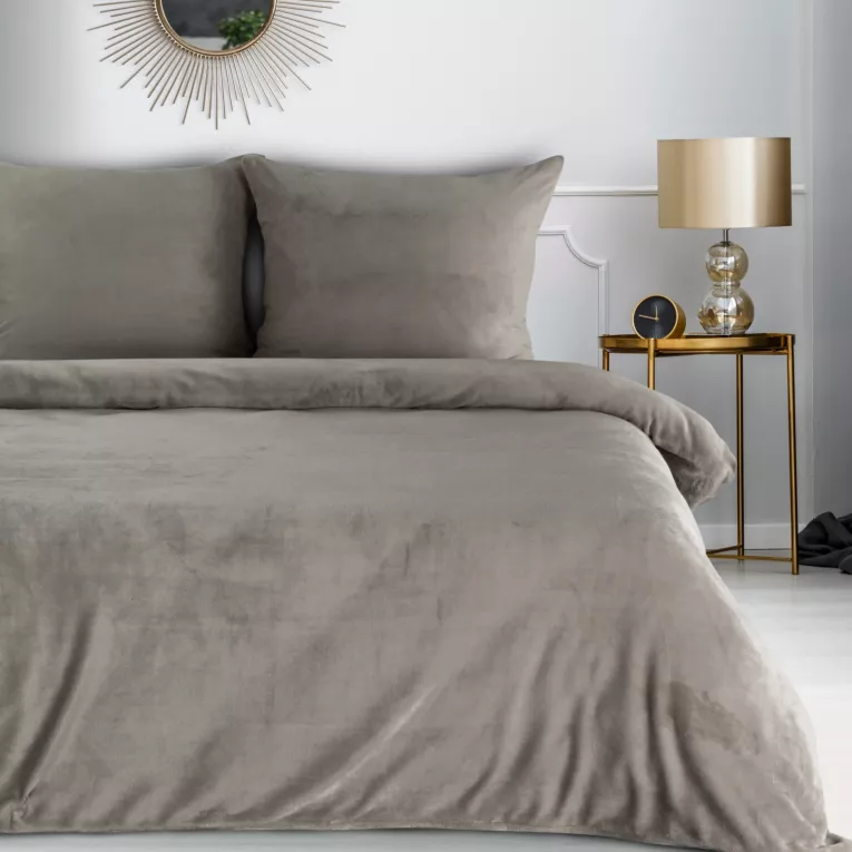 Pościel 140x200 cm gładka z polaru kolor beżowy FLANO Eurofirany