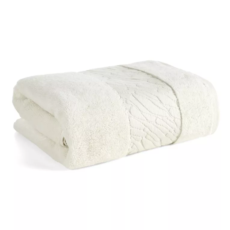 Ręcznik do rąk 30x50 cm bawełniany kolor kremowy zdobiony metaliczna nicią 500 g/m2 ROYAL Eurofirany