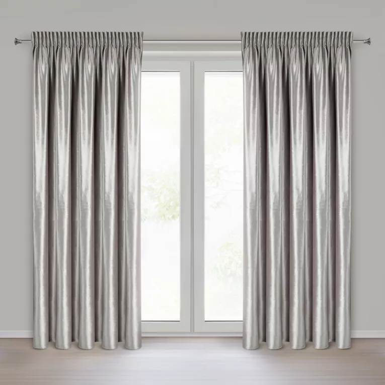 Zasłona beżowa z błyszczącego welwetu 140x270 cm taśma - CAMERON Eurofirany