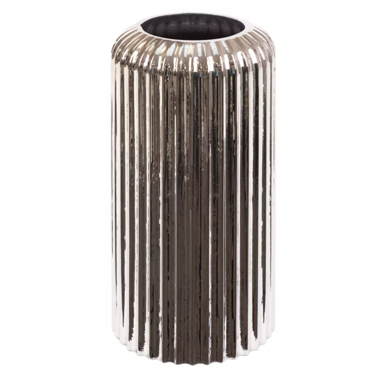 Wazon dekoracyjny NELA srebrny ze szkła artystycznego Eurofirany