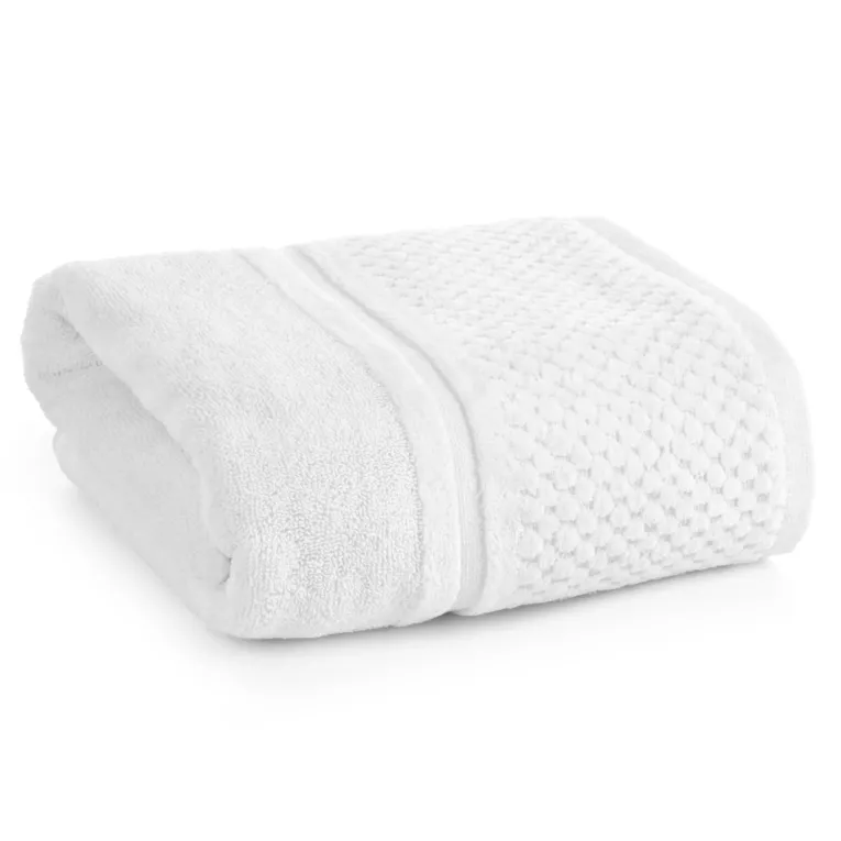 Ręcznik kąpielowy 70x140 cm bawełniany kolor kremowy z efektowną bordiurą 550 g/m2 IBIZA Eurofirany