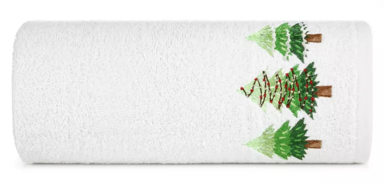 Ręcznik kąpielowy świąteczny 70X140 cm bawełniany kolor biały 450 g/m2 SANTA Eurofirany