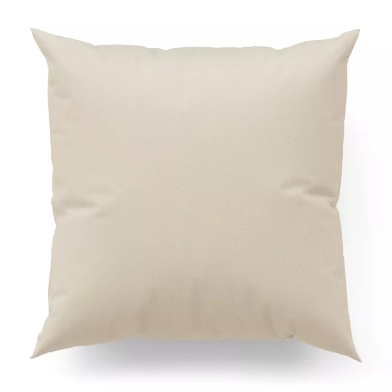 Poszewka szyta kremowa z gładkiej tkaniny zaciemniającej typu dimout