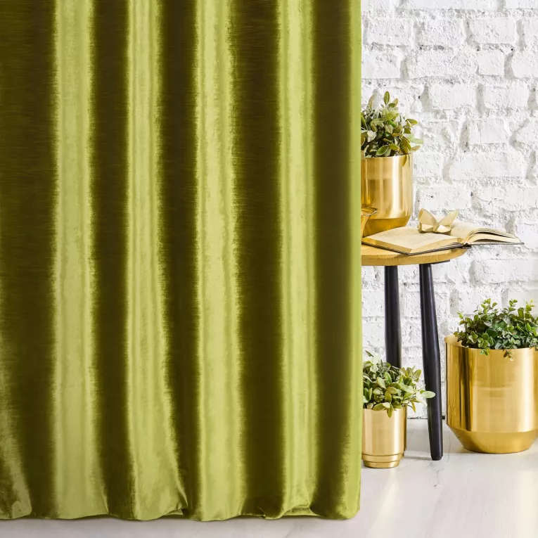 Tkanina zasłonowa z błyszczącego welwetu i efektem kreszowania Eurofirany