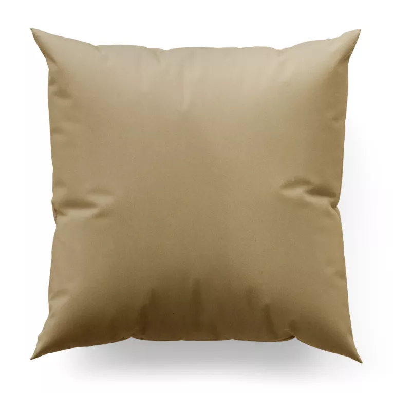 Poszewka szyta ciemnobeżowa z jednokolorowej gładkiej tkaniny