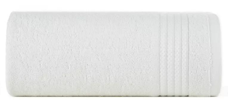 Ręcznik kąpielowy 70x140 cm bawełniany kolor kremowy zdobiony błyszczącą bordiurą 550 g/m2 LARIS Eurofirany