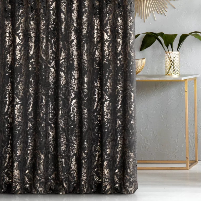 Tkanina zasłonowa welwetowa zdobiona ornamentem Eurofirany