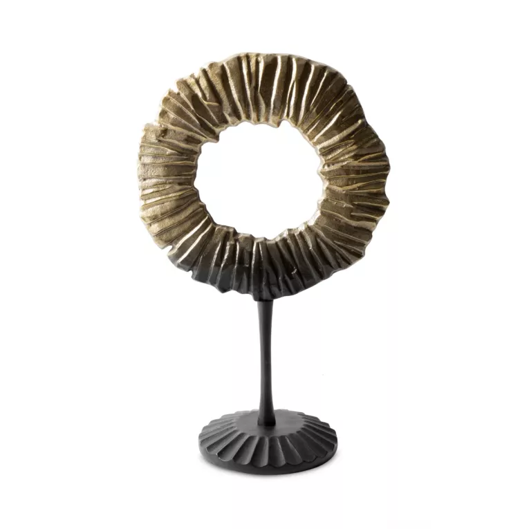 KELSI czarna metalowa figurka dekoracyjna obręcz w nowoczesnym stylu 31x50 cm Eurofirany