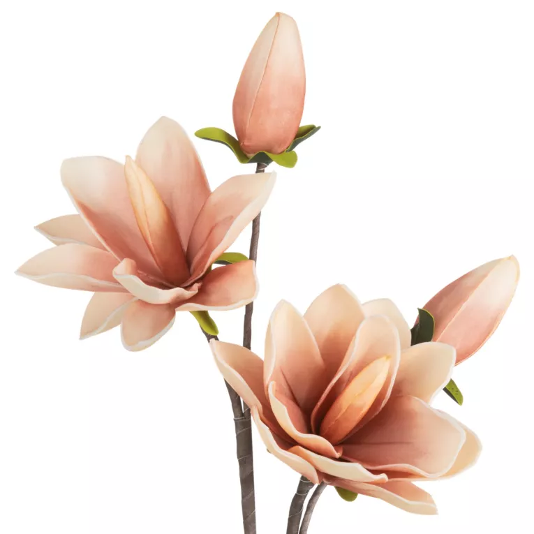 Magnolia gałązka dekoracyjna pudrowe sztuczne kwiaty z pianki 59 cm Eurofirany