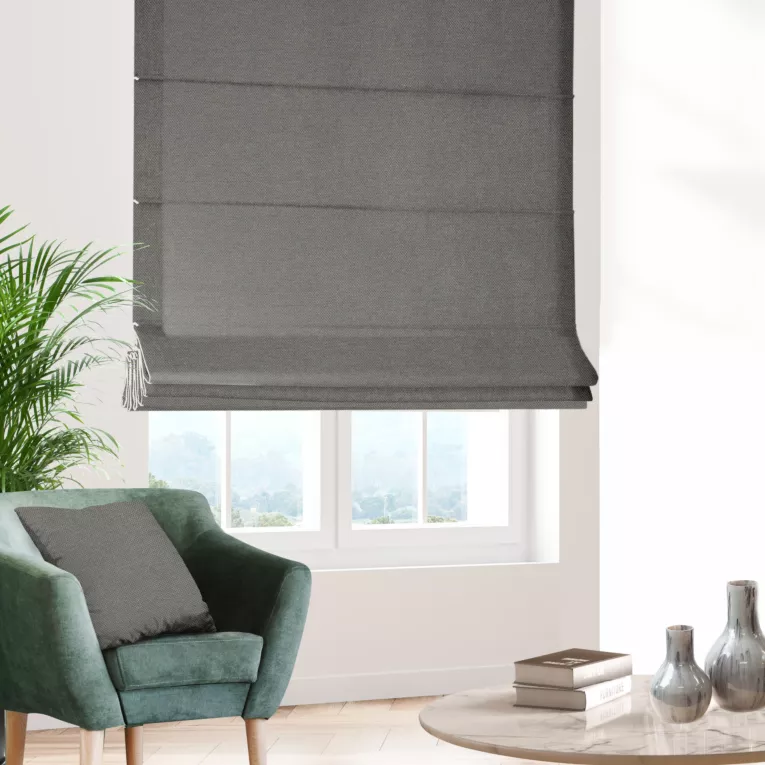 Roleta rzymska stalowa tkanina zaciemniająca, strukturalna typu dimout