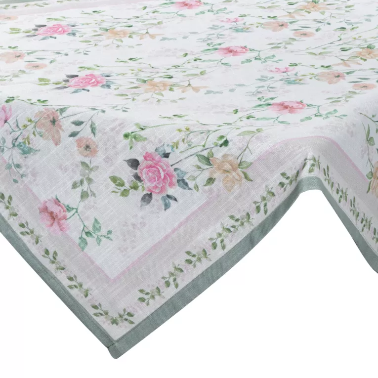 Bieżnik na stół naturalno, zielony 90x90 cm SUMMER 7 z gładkiej i miękkiej tkaniny