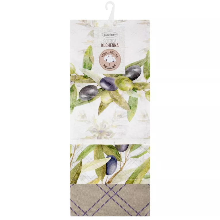 Komplet ściereczek kuchennych  3szt 50x75 cm bawełniany kolor biały,zielony 200 g/m2  OLIVE Eurofirany