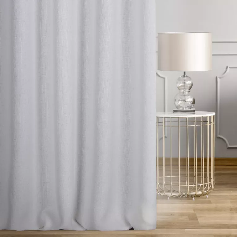 Zasłona szyta na taśmie fala naturalna z tkaniny o naturalnym splocie w stylu eko