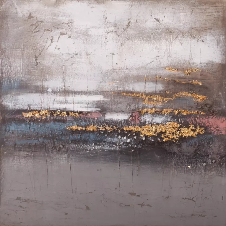 Obraz ręcznie malowany na płótnie o trójwymiarowej strukturze w stylu abstrakcyjnym