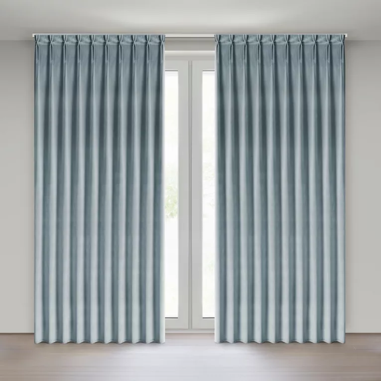 Zasłona srebrna z welwetowej tkaniny 125x270 cm system flex - MELANIE Eurofirany