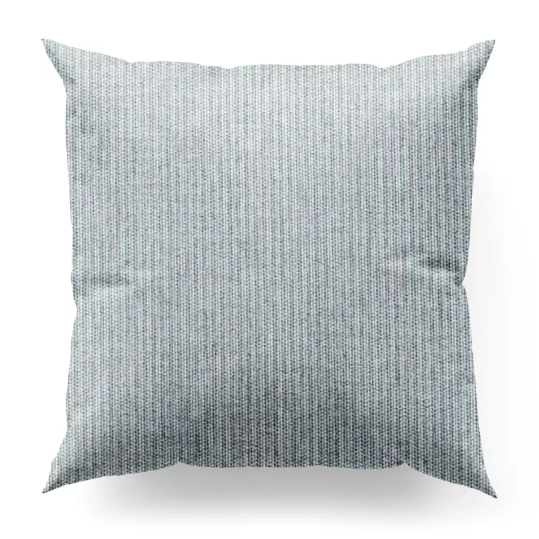 Poszewka szyta jasnopopielato turkusowa z matowej tkaniny o grubym splocie z efektem melanżu