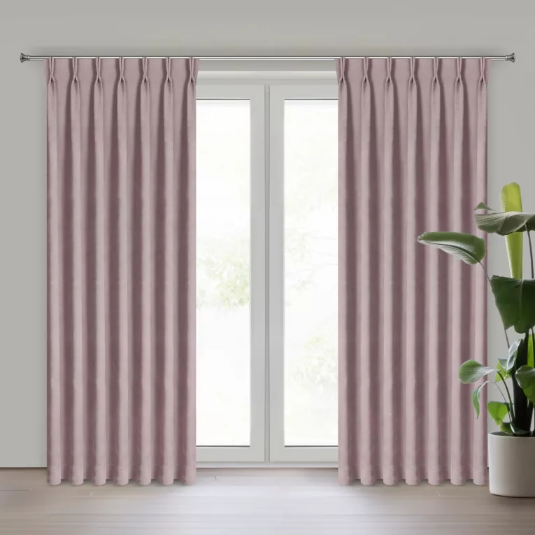 Zasłona wrzosowa z tkaniny welurowej 50x240 cm szerokość po zmarszczeniu flex 1:2 Dora Eurofirany