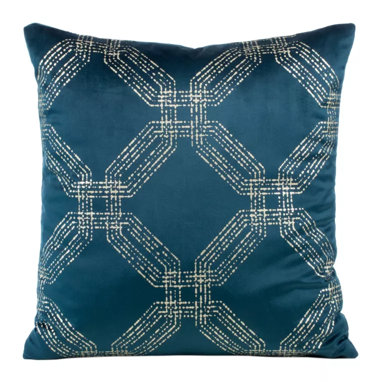 Poszewka na poduszkę 45x45 cm welwetowa z błyszczącym nadrukiem granatowa BLINK 30 Eurofirany