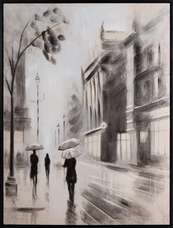 Obraz malowany ręcznie na płótnie w spokojnej kolorystyce Eurofirany