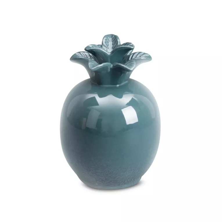 Figurka ceramiczna turkusowa ananas z perłowym połyskiem średnica 11x16 cm SIMONA Eurofirany