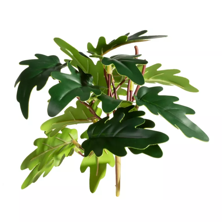 Kwiat sztuczny o ozdobnych zielonych liściach 20 cm